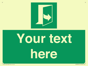 Custom sign safe condition door opens pulling left hand side